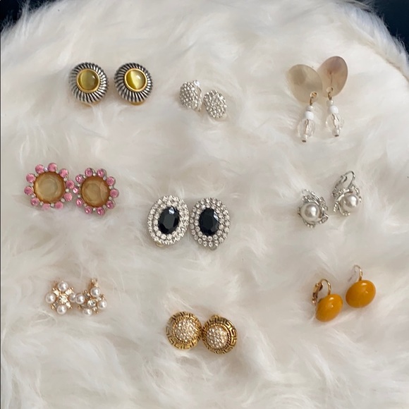 Vintage 9 pairs of Clip On Earrings
